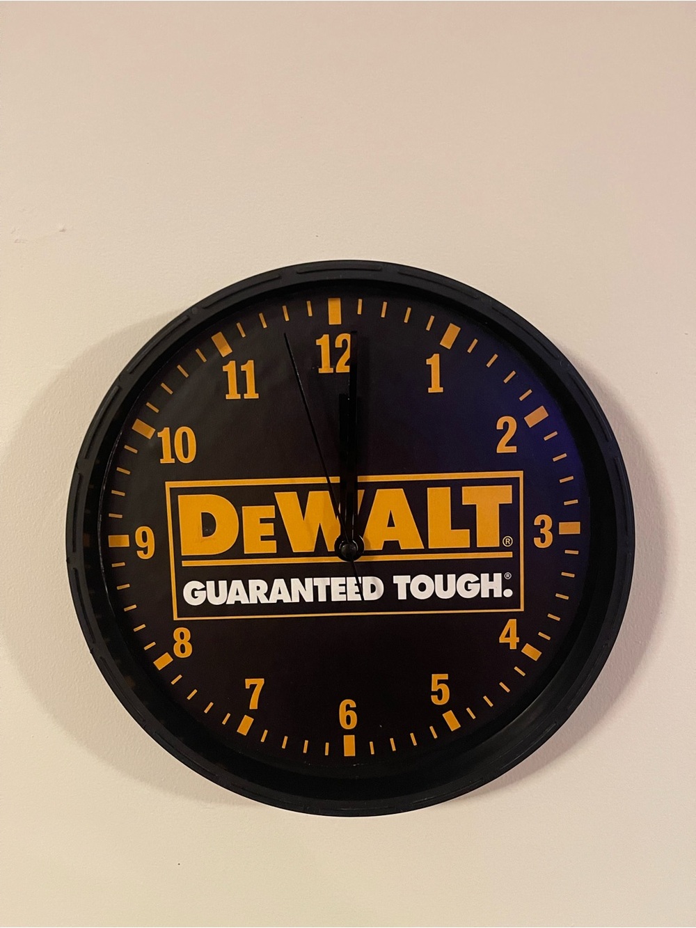 Black and Yellow Wall Clock - Guaranteed Tough